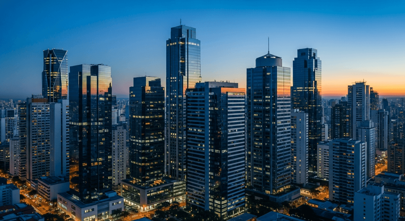 Avenida Faria Lima ao crepúsculo, São Paulo